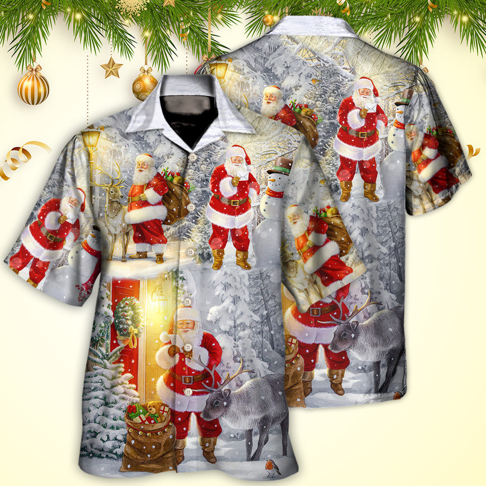 Christmas Santa Claus Lover Animal Light Story Art Style - Hawaiian Shirt 