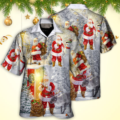 Christmas Santa Claus Lover Animal Light Story Art Style - Hawaiian Shirt 