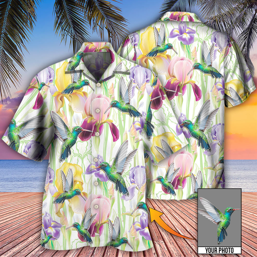 Hummingbird Flower Art Beautiful Custom Photo - Hawaiian Shirt 