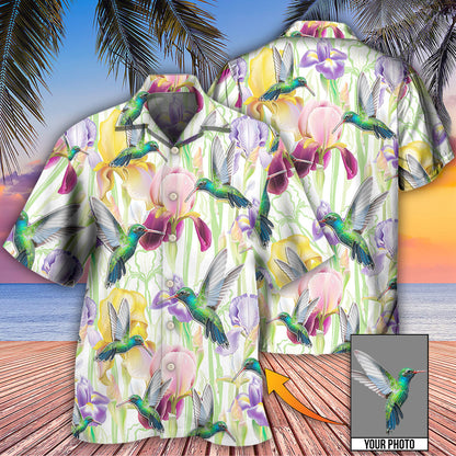 Hummingbird Flower Art Beautiful Custom Photo - Hawaiian Shirt 