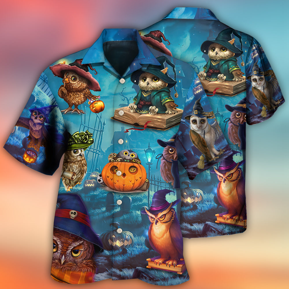 Halloween Owl Witch Sky Night - Hawaiian Shirt 