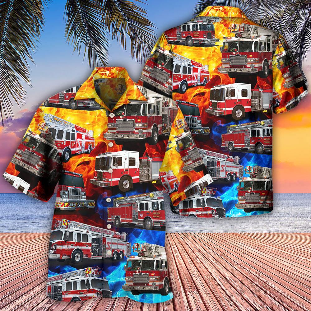 Fire Truck Fire Life - Hawaiian Shirt 