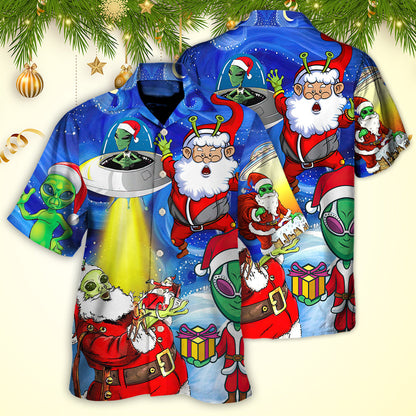 Christmas Santa Is An Alien Magic Night Funny - Hawaiian Shirt 
