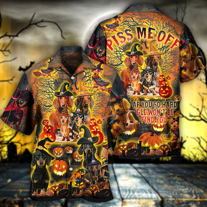 Halloween Funny Dachshund Dog - Hawaiian Shirt 
