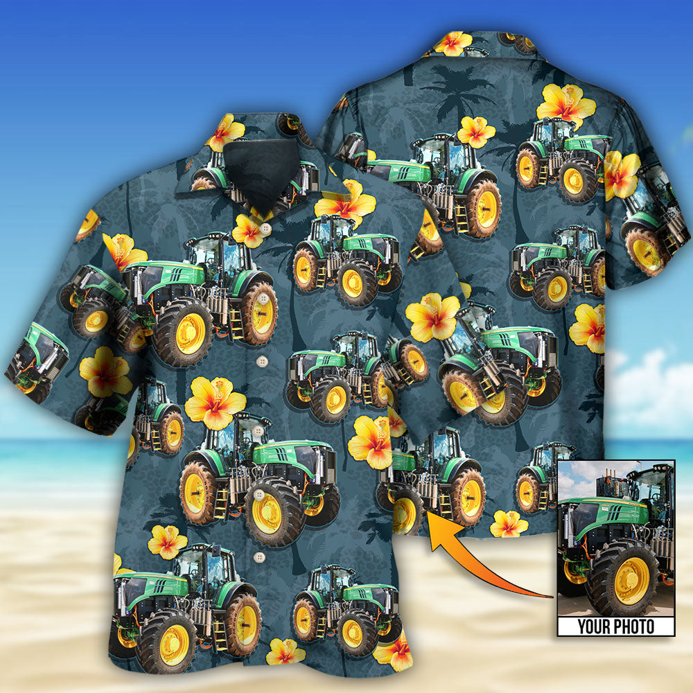Tractor Lover Tropical Custom Photo - Hawaiian Shirt 