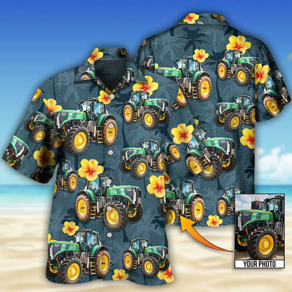 Tractor Lover Tropical Custom Photo - Hawaiian Shirt 