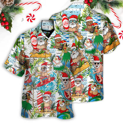 Christmas Santa Aloha Beach Vibe - Hawaiian Shirt 