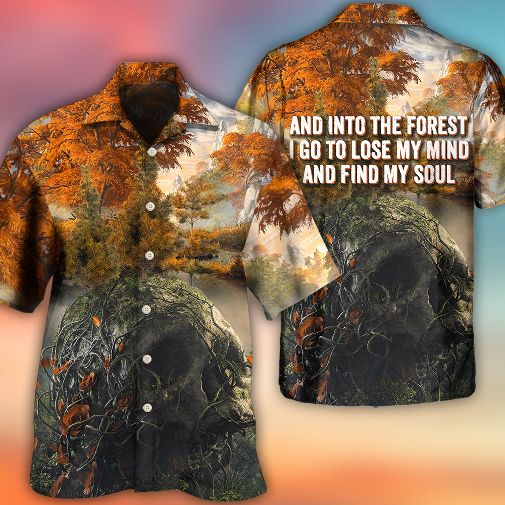Skull Into The Forest I Go Hiking Lover Camping - Hawaiian Shirt 