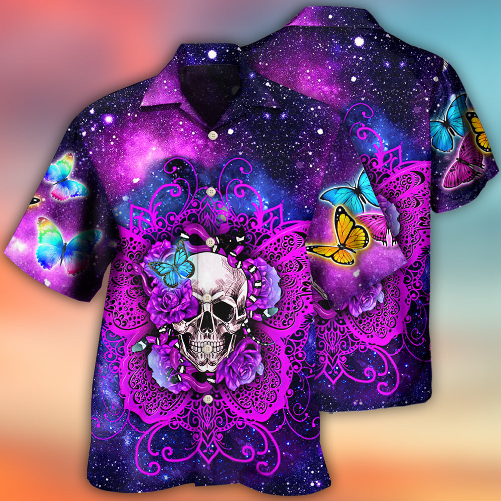 Skull Butterfly Snake Lighting Flower - Hawaiian Shirt 