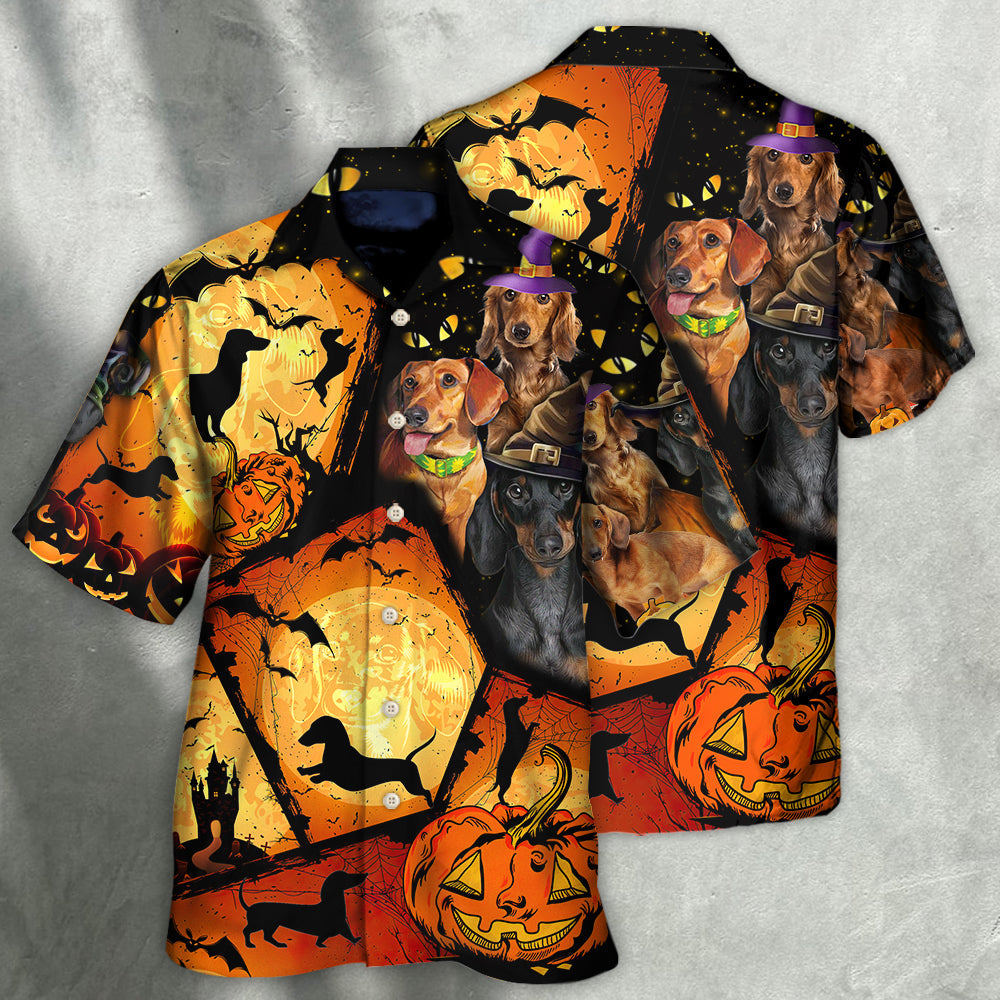 Halloween Dachshund Pumpkin Scary - Hawaiian Shirt 