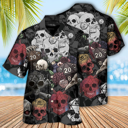 D20 And Skull Darkness Art - Hawaiian Shirt 