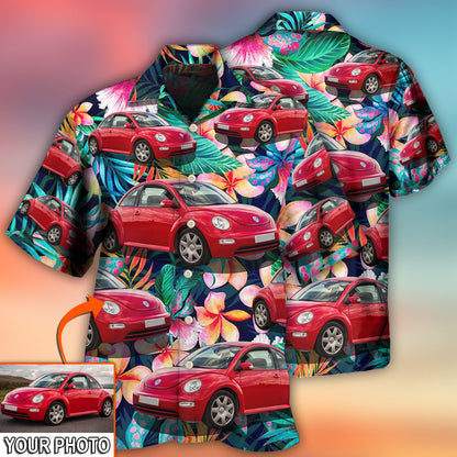 Car Beetle Car Luxury Tropical Flower Custom Photo - Hawaiian Shirt 