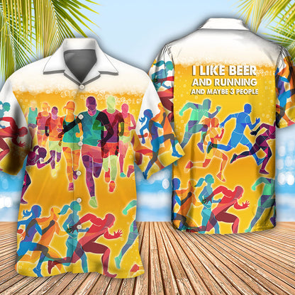 Beer I Like Beer And Running - Hawaiian Shirt 