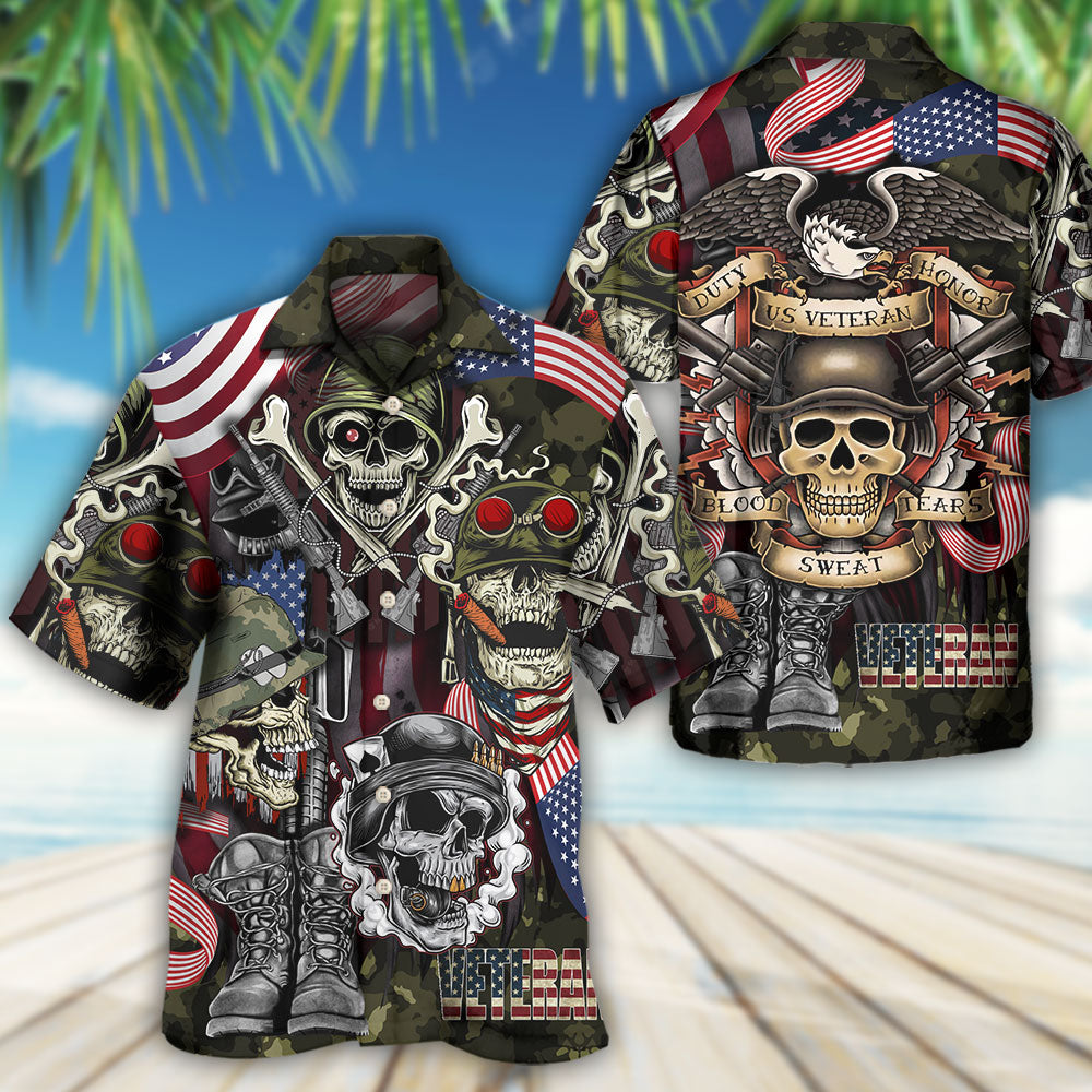 Veteran Skull War Art - Hawaiian Shirt 