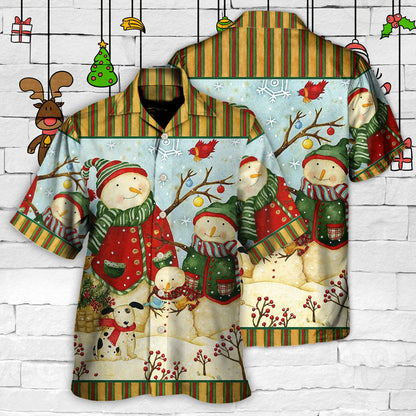 Christmas Cutie Snowman Happy Xmas - Hawaiian Shirt 