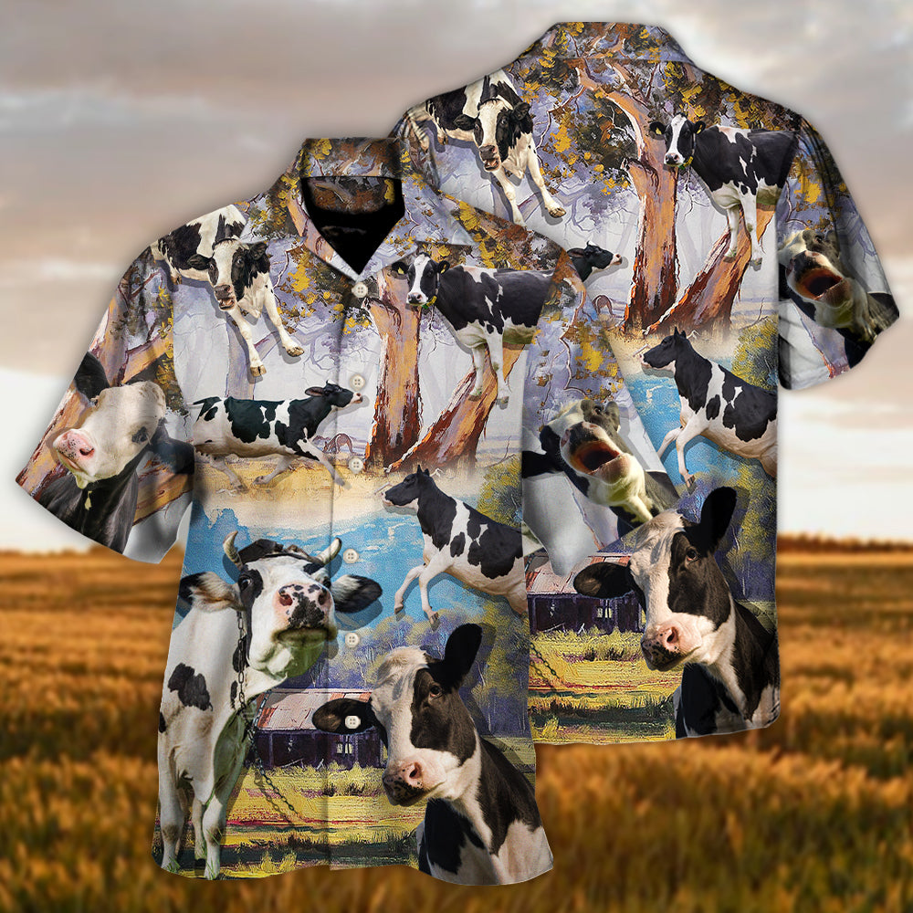 Cow Funny Dancing In The Australian Landscape Lover Cattle Art Style - Hawaiian Shirt 