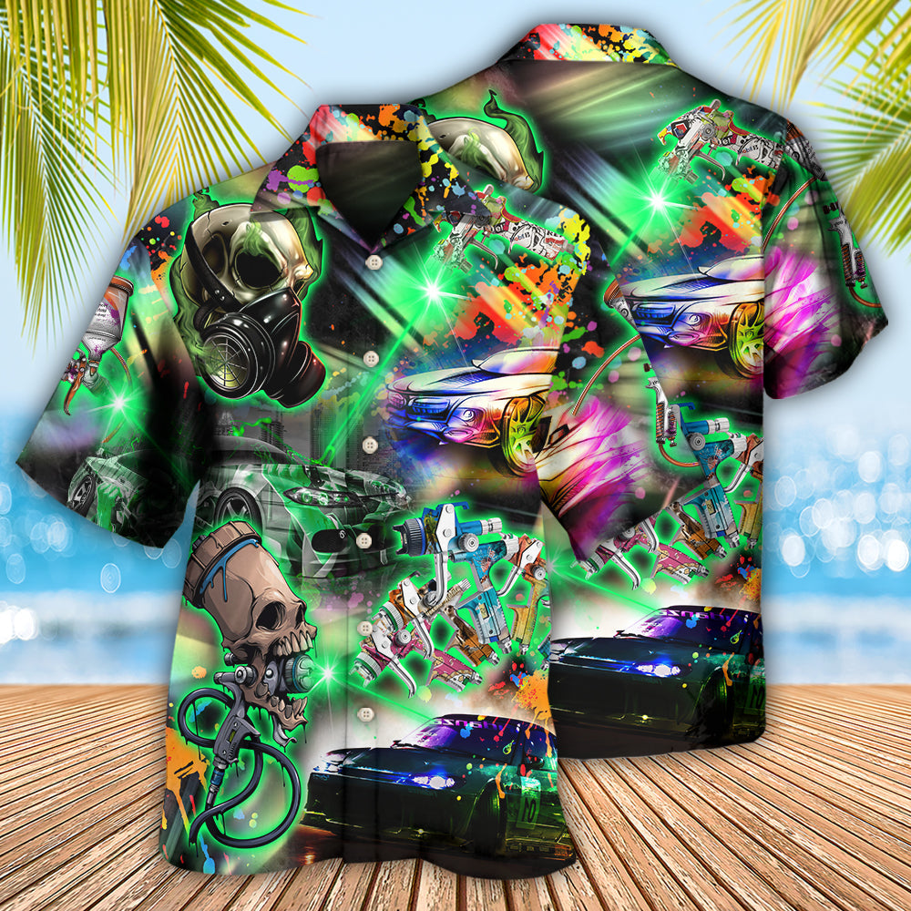 Auto Body Painter Amazing Skull Colorful - Hawaiian Shirt 