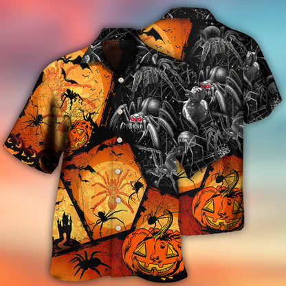 Halloween Spider Pumpkin Scary - Hawaiian Shirt 