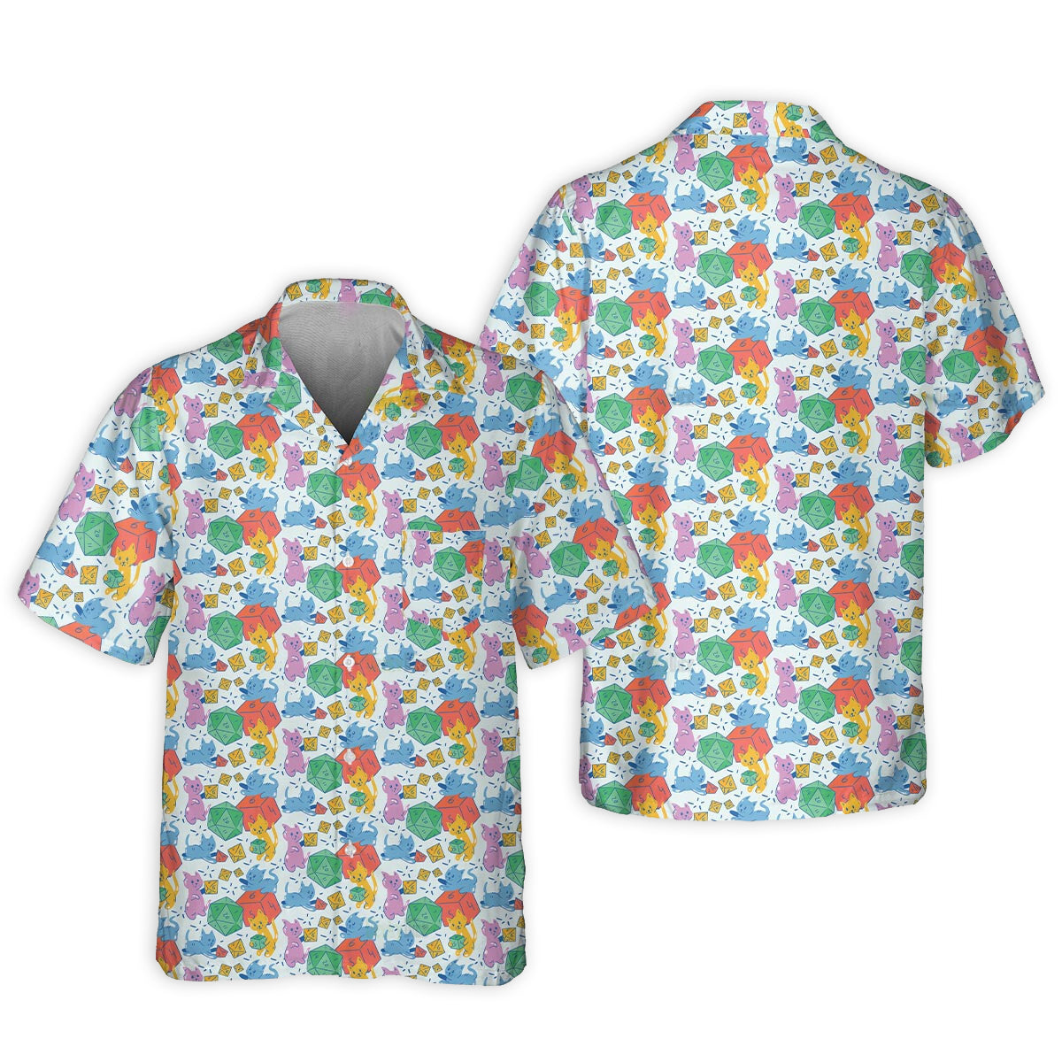 DnD Cat Rolling Dice Small - Hawaiian Shirt 
