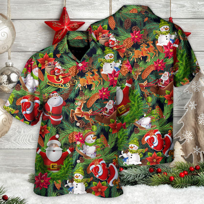 Christmas Santa Snowman Merry Xmas To Everyone - Hawaiian Shirt 
