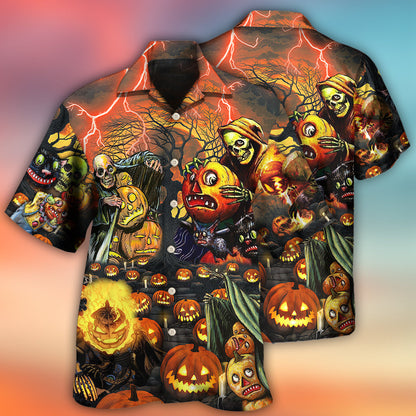 Halloween Skull Dark Pumpkin Scary - Hawaiian Shirt 