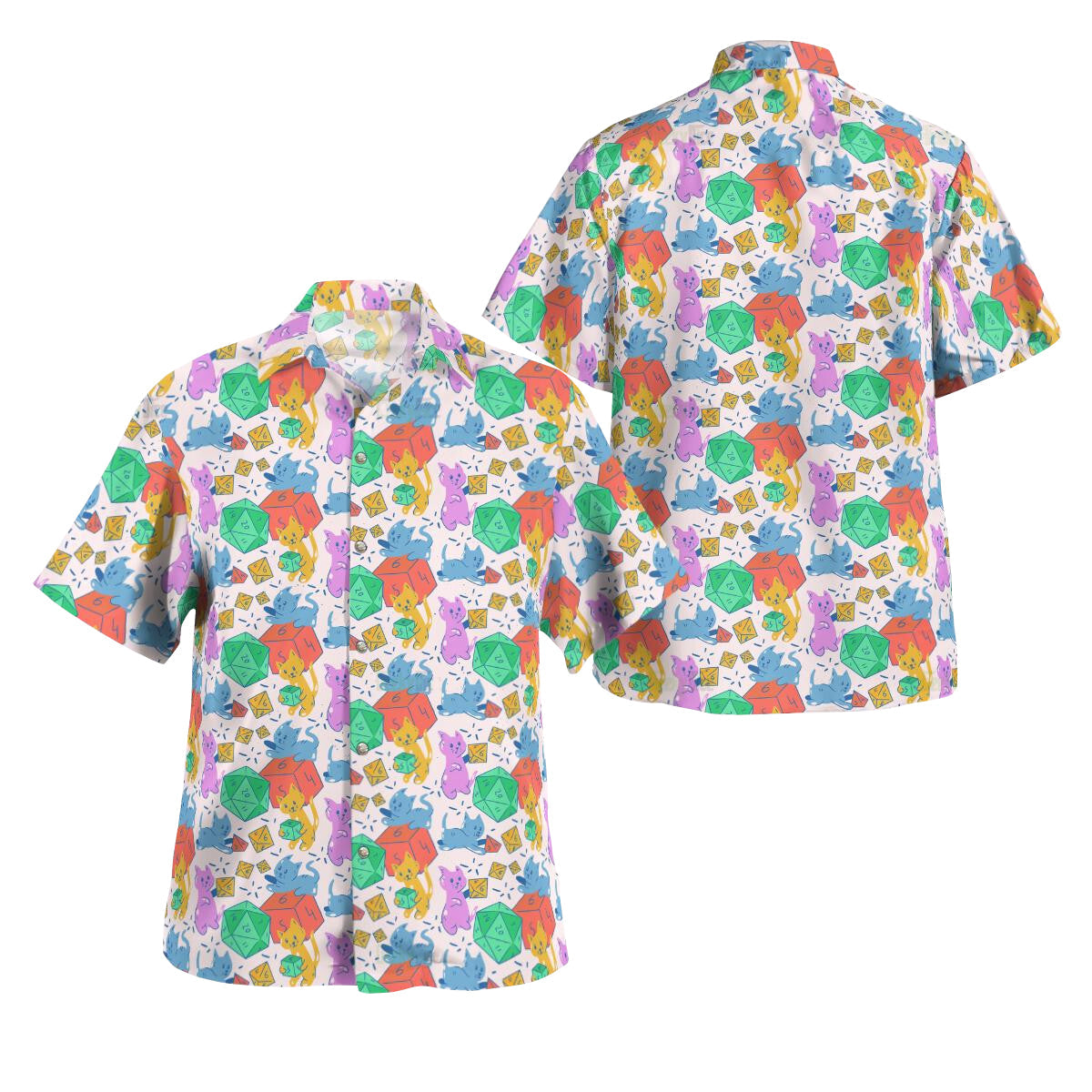 DnD Cat Cute Rolling Dice - Hawaiian Shirt 