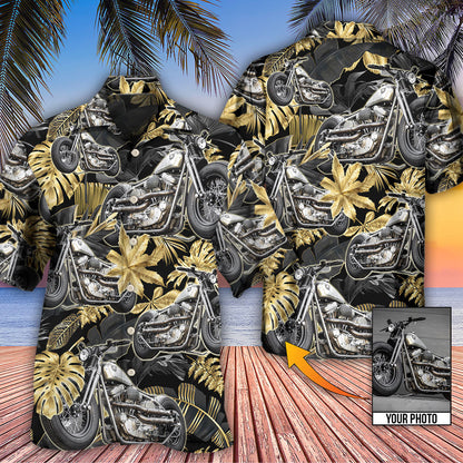 Bobber Motorcycle Tropical Vibe Custom Photo - Hawaiian Shirt 