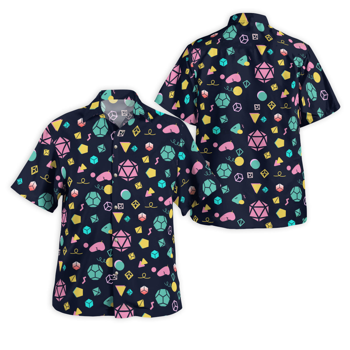 DnD Dice Neon Color Style - Hawaiian Shirt 