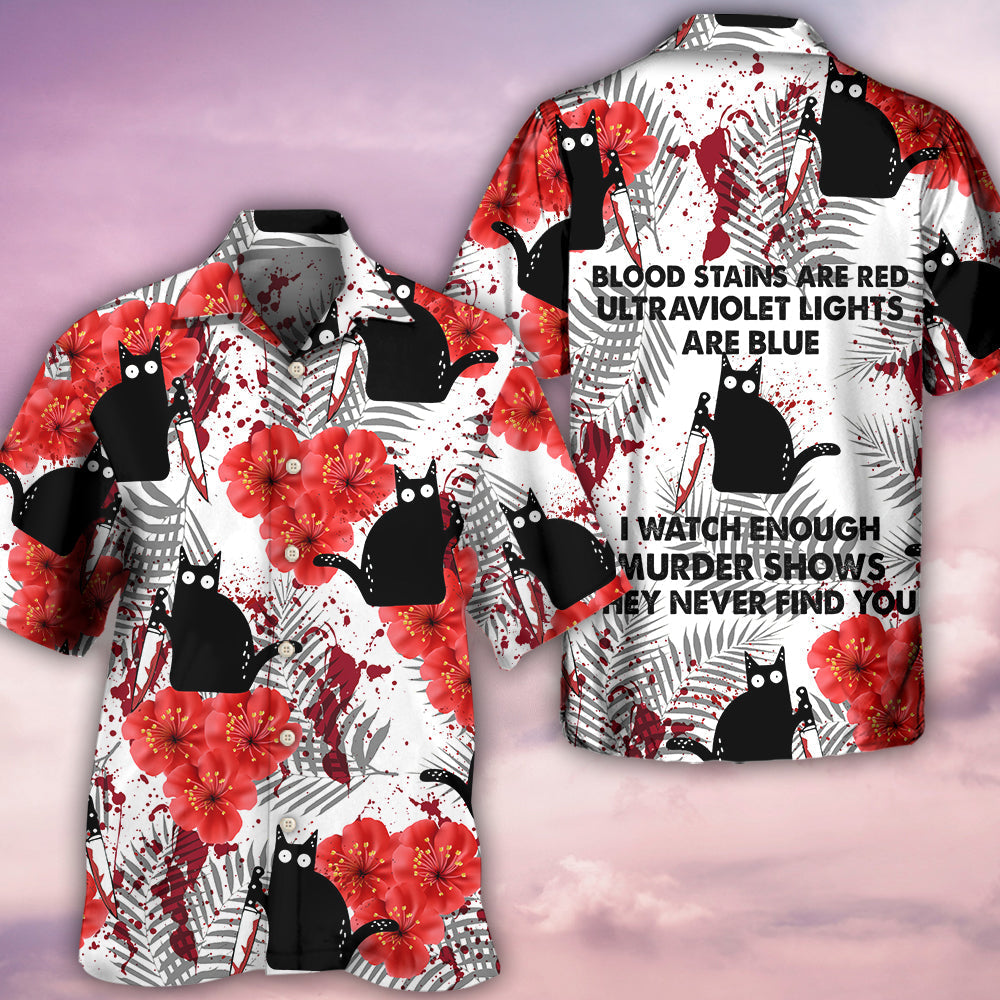 Black Cat Blood Stains - Hawaiian Shirt 