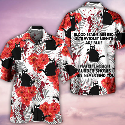 Black Cat Blood Stains - Hawaiian Shirt 