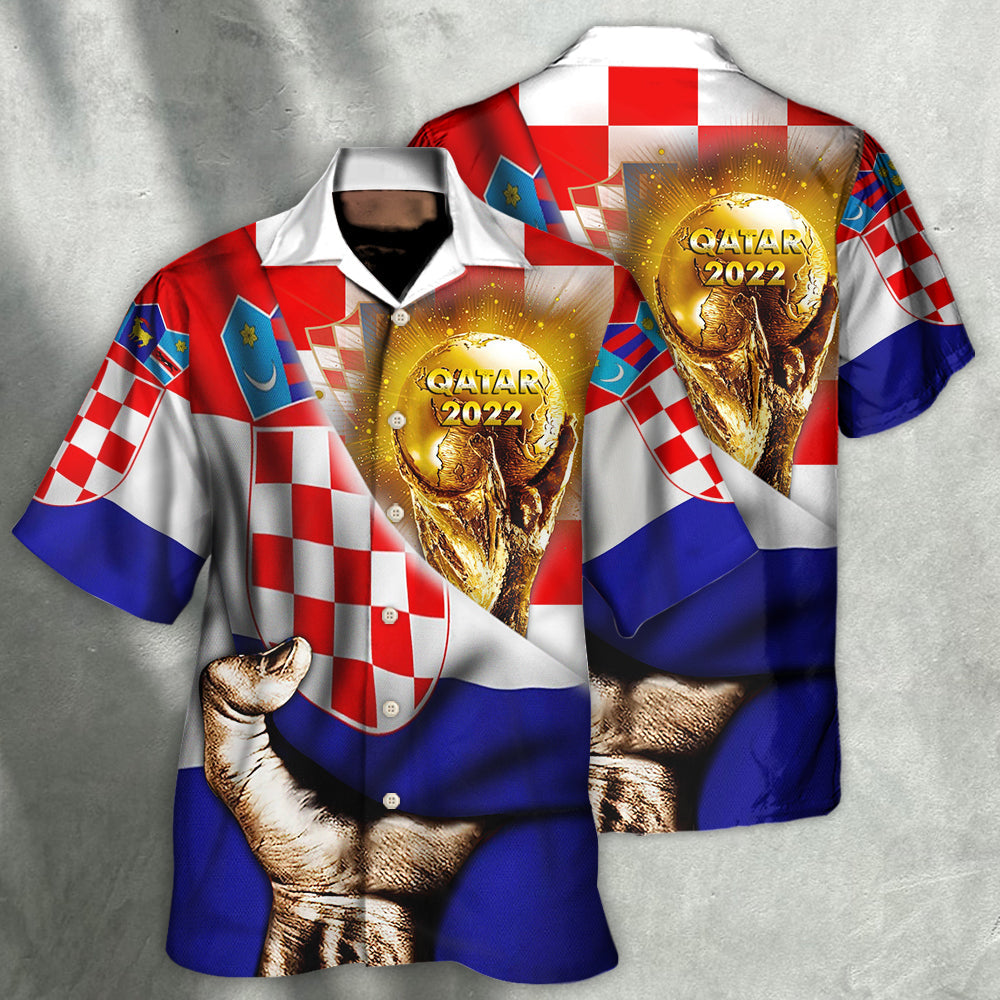 World Cup Qatar 2022 Croatia Will Be The Champion Flag Vintage - Hawaiian Shirt 
