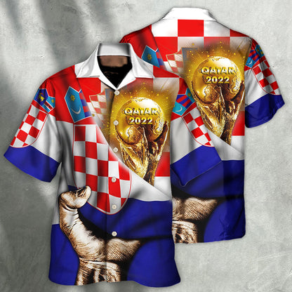 World Cup Qatar 2022 Croatia Will Be The Champion Flag Vintage - Hawaiian Shirt 