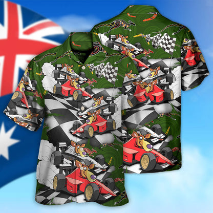 Kangraroo Racing Formula One Car Racing Australian Vibe - Hawaiian Shirt 