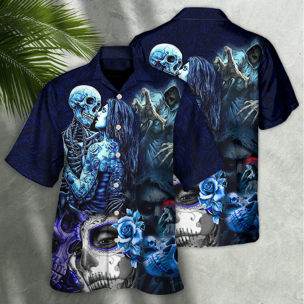 Skull Death Love In Heart - Hawaiian Shirt 