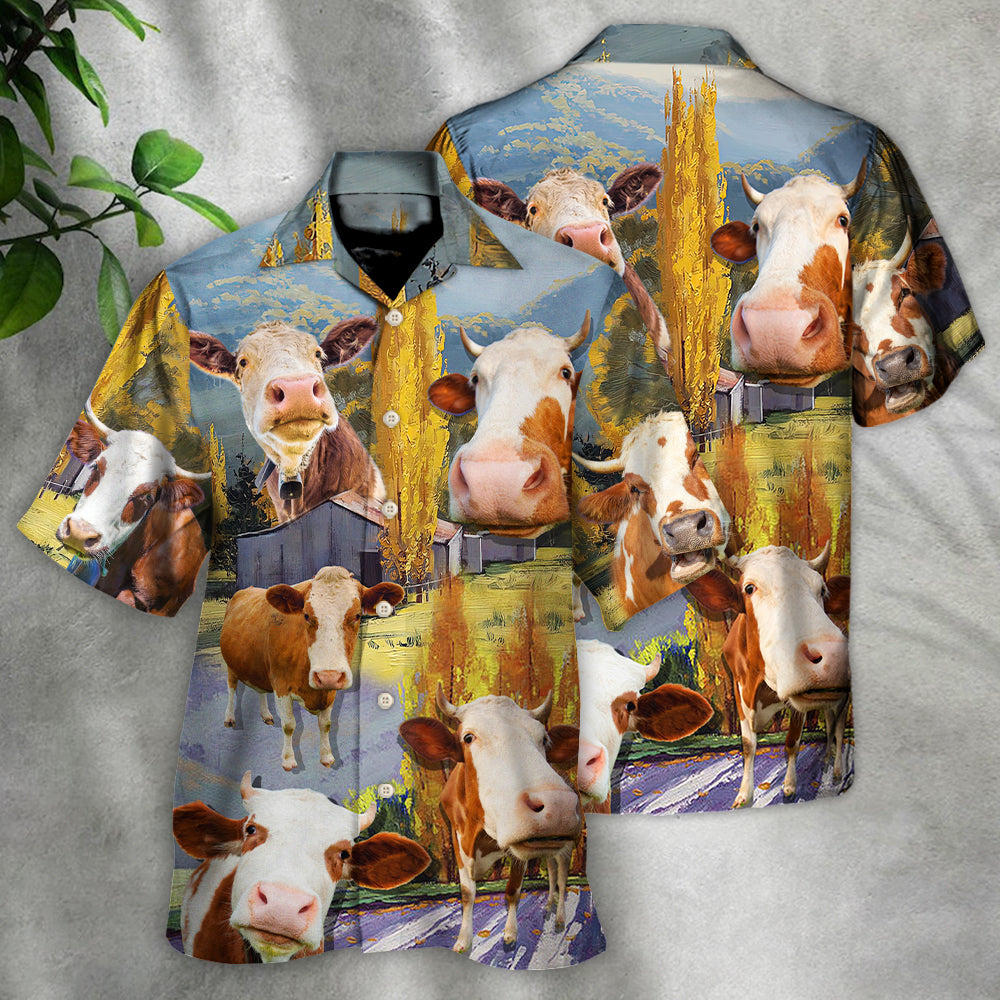 Cow Funny In The Australian Landscape Lover Cattle Art Style - Hawaiian Shirt 