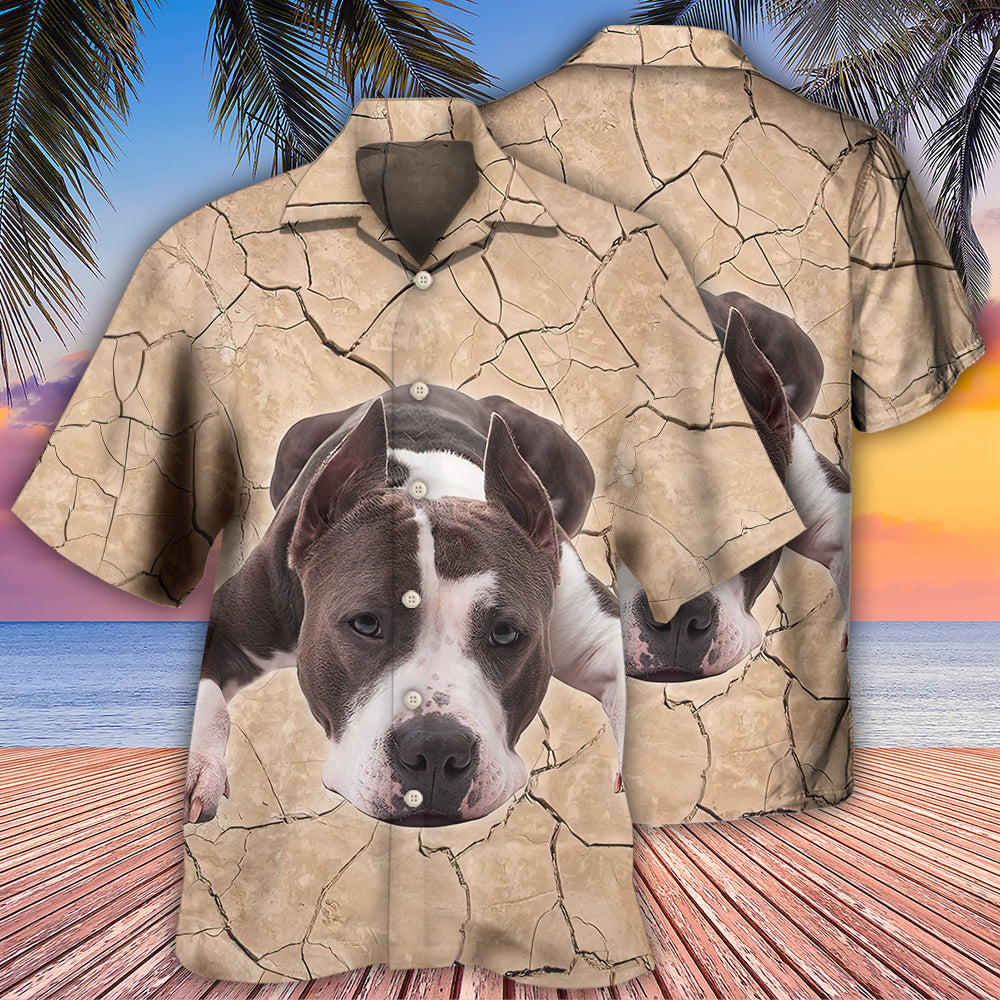 Pitbull On The Ground - Hawaiian Shirt 