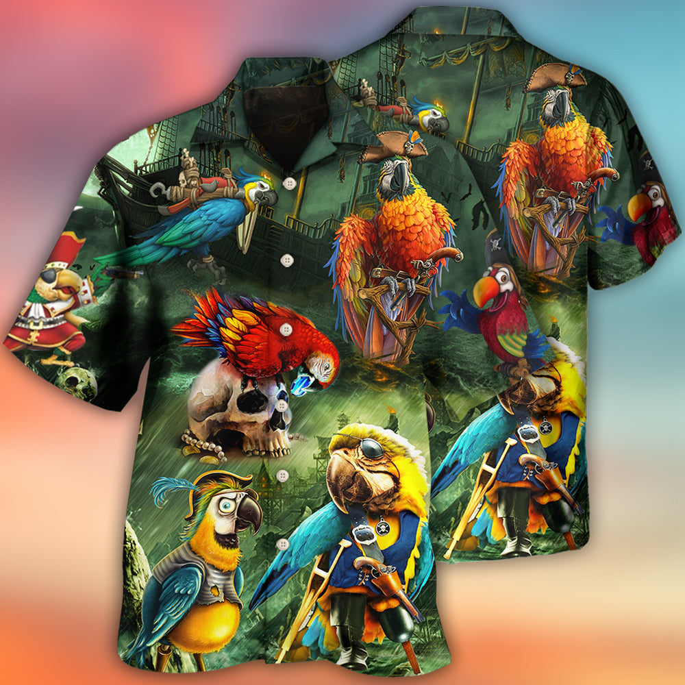 Parrot Funny Parrot Pirates In The Ocean - Hawaiian Shirt 