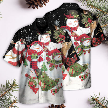 Christmas Cutie Snowman Happy Xmas Cardinal - Hawaiian Shirt 
