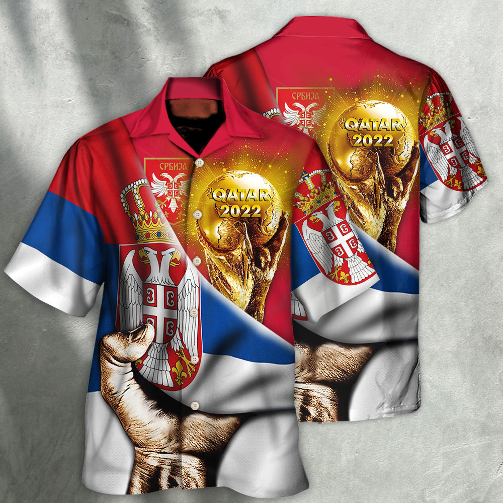 World Cup Qatar 2022 Serbia Will Be The Champion Flag Vintage - Hawaiian Shirt 