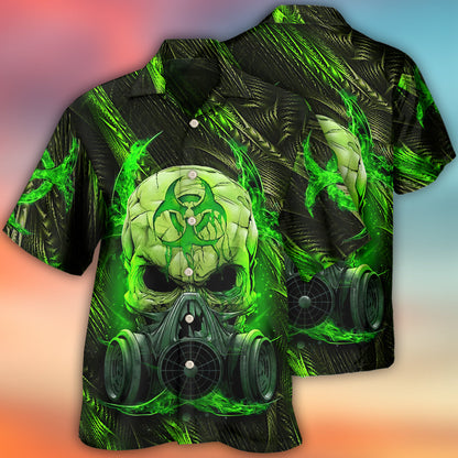 Skull Mask Green Lighting - Hawaiian Shirt 