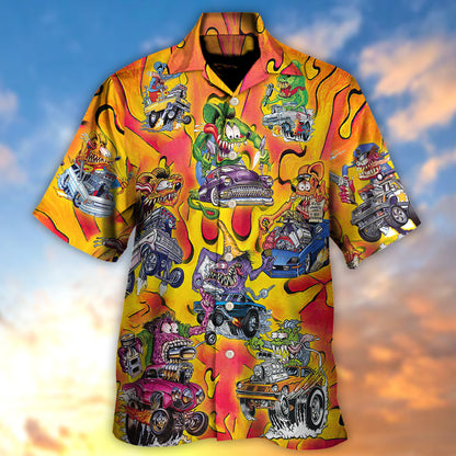 Hot Rod Vintage Racing Savage Burn Energy - Hawaiian Shirt 