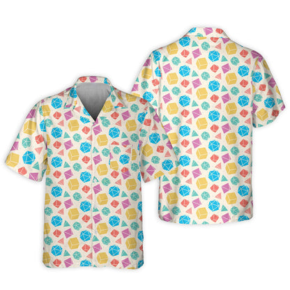 DnD Dice Polygonal Pattern - Hawaiian Shirt 