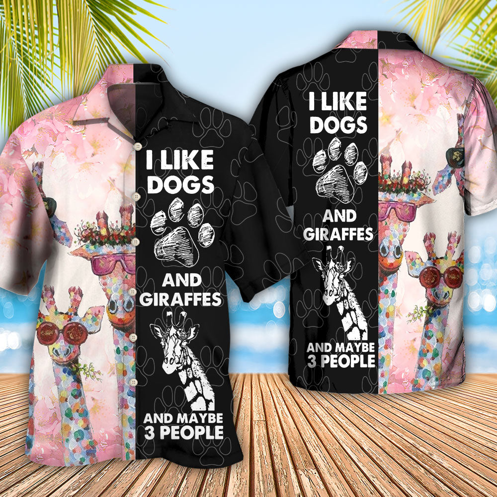 Giraffe Dog I Like Dogs And Giraffes - Hawaiian Shirt 
