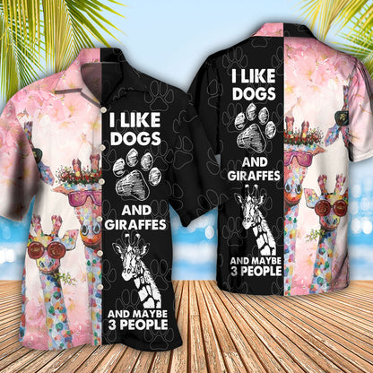 Giraffe Dog I Like Dogs And Giraffes - Hawaiian Shirt 