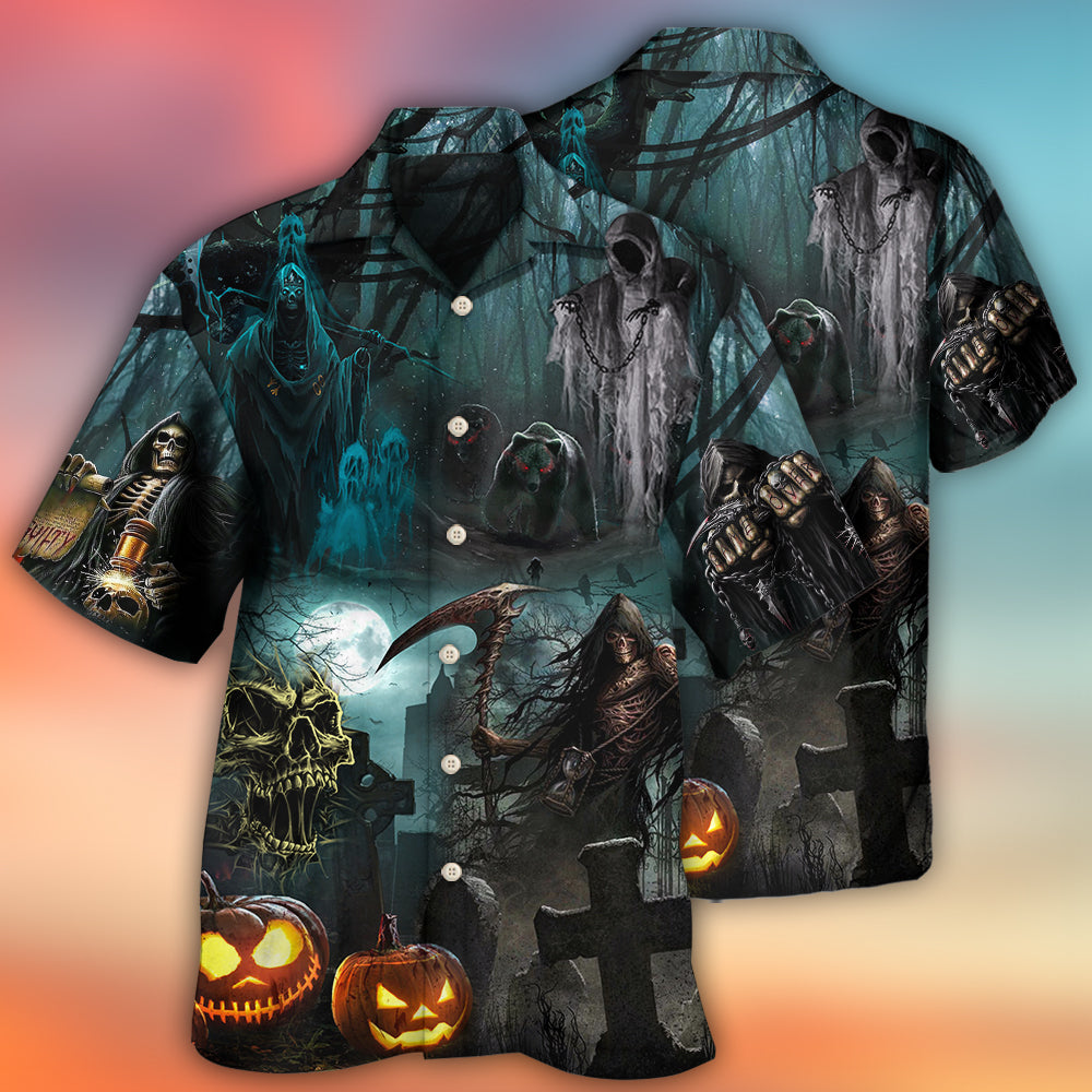 Halloween Ghost In The Dark Pumpkin Scary - Hawaiian Shirt 