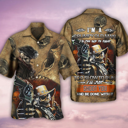 Skull I'm A Grumpy Old Man - Hawaiian Shirt 