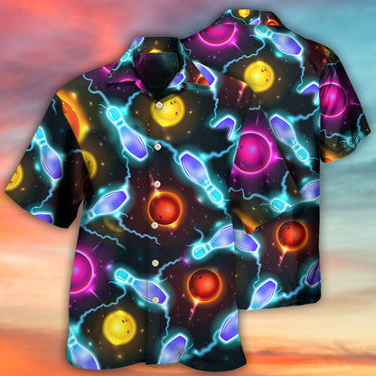 Bowling Ball And Pins Amazing Galaxy - Hawaiian Shirt 