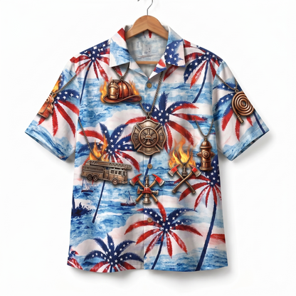 Firefighter Veteran 250 Years America Premium Unisex Hawaiian Shirt For Men and Women