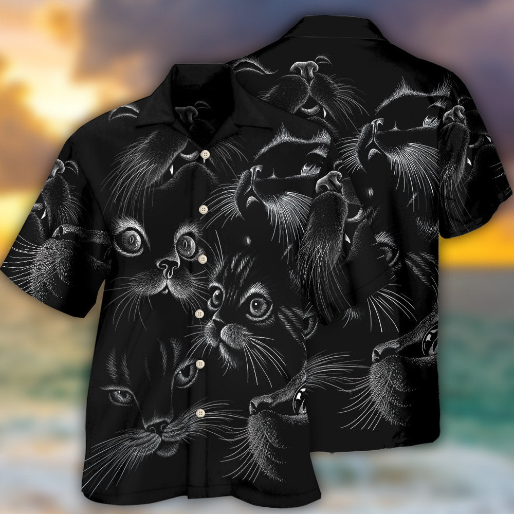 Black Cat Awesome Amazing Style - Hawaiian Shirt 