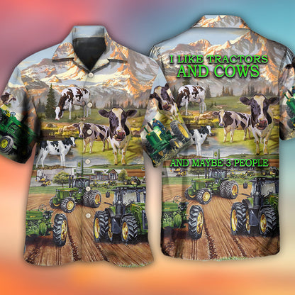 Tractor And Cow Farm Lover - Hawaiian Shirt 